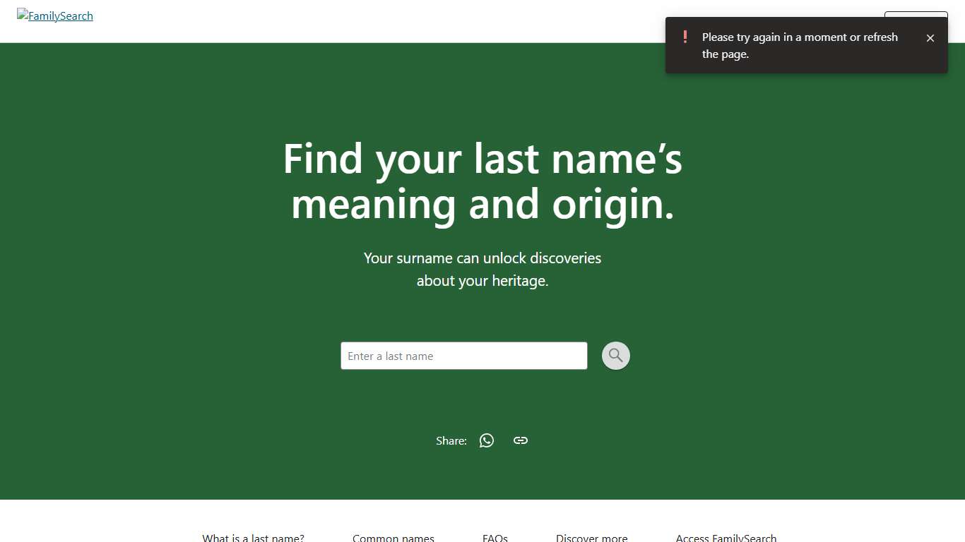 Search your Surname and find its meaning